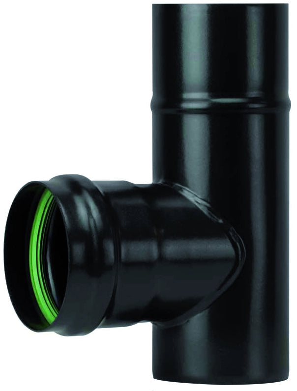 Save RACCORDO A T PER STUFA A PELLET LIGHT (M/F) SENZA GUARNIZIONE Col. Nero opaco  Ø cm. 8