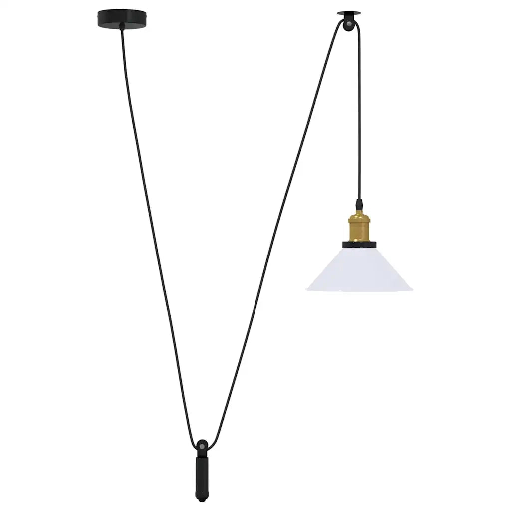 Lampada Sospensione Regolabile E27 Bianco Lucido ?22cm Metallo CFW1324317