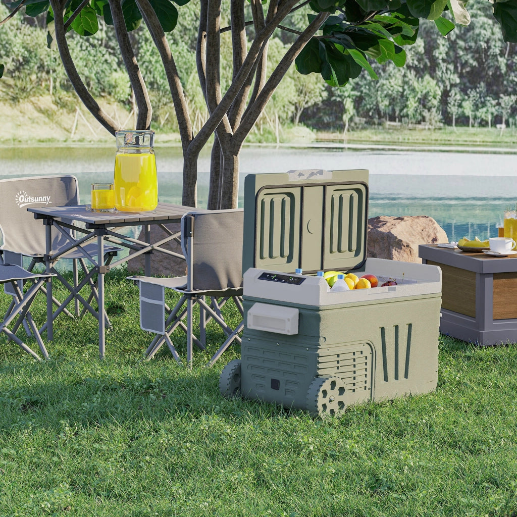 Frigorifero da campeggio 33L ¨C zephmum ¨C Verde, plastica, 2 scomparti, ruote