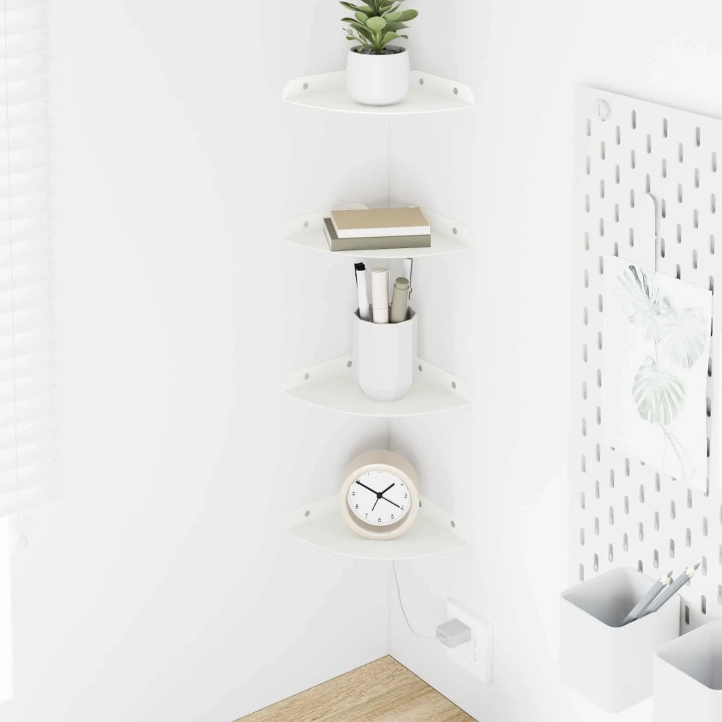 Mensola sospesa con lo scaffale 4 pcs Bianco 15 x 15 x 2 cm