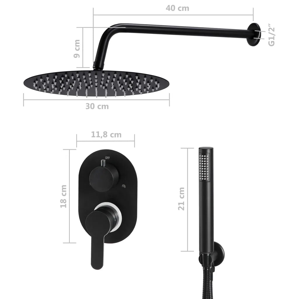 Sistema Doccia in Acciaio Inossidabile 201 Nero CFW5578441