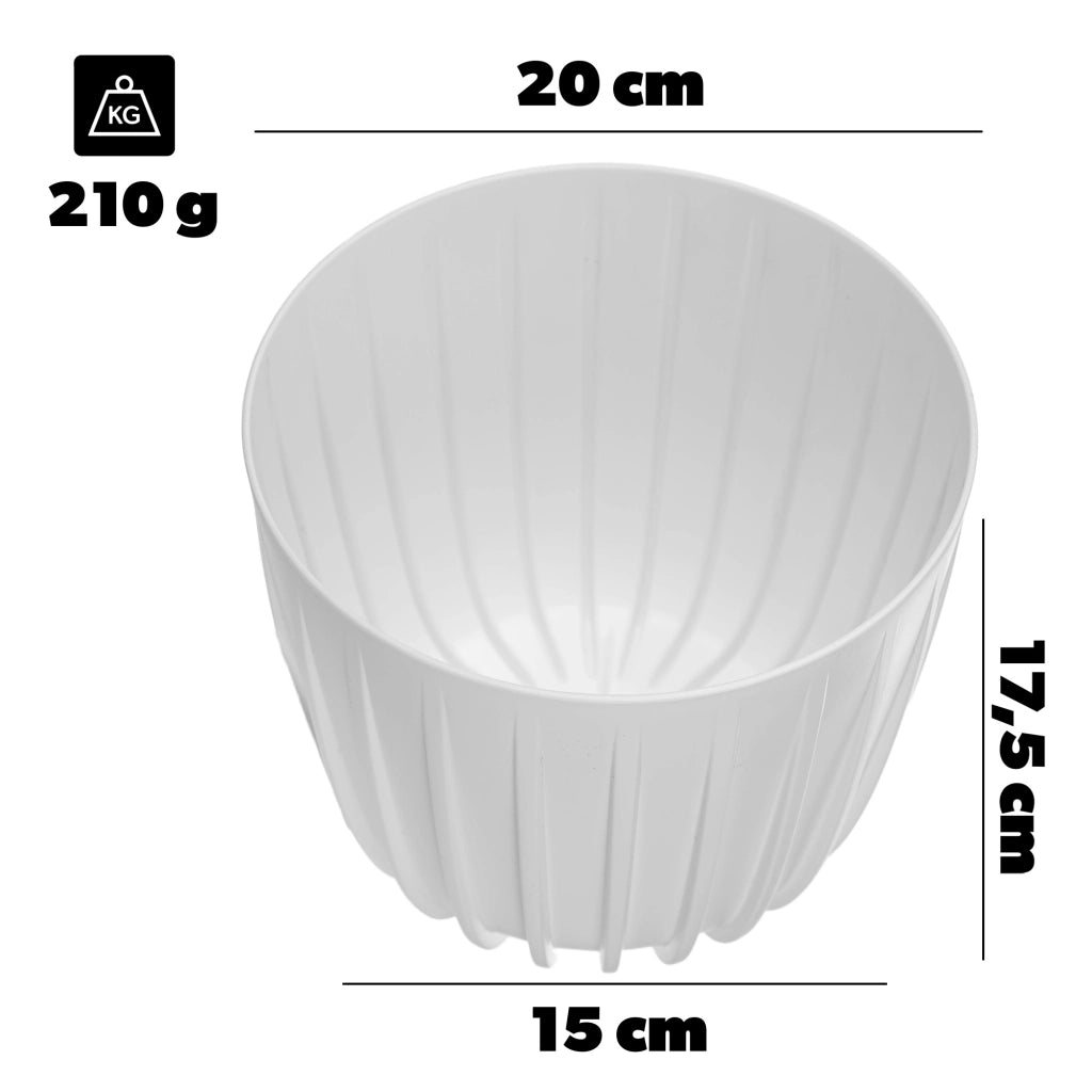 KADAX Vaso da fiori, coprivaso rotondo in plastica, 20 cm, supporto per fiori bianco