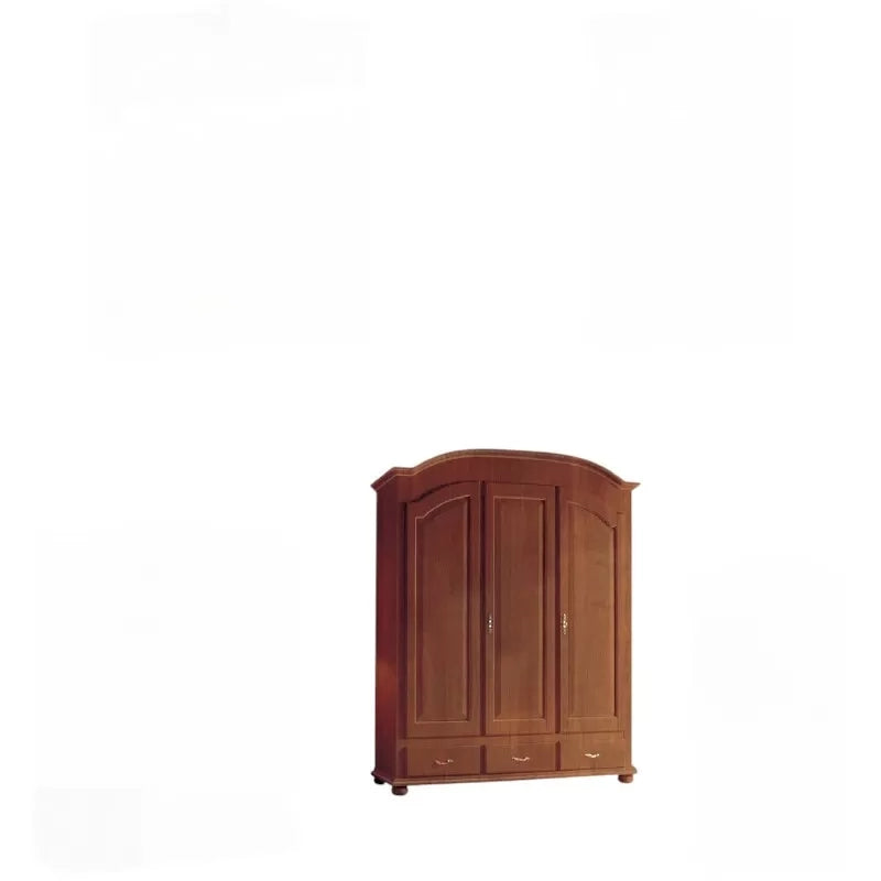Armadio arte povera 3 porte 3 cassetti sagomato tinta noce 181x61x224 - Mobili 2G