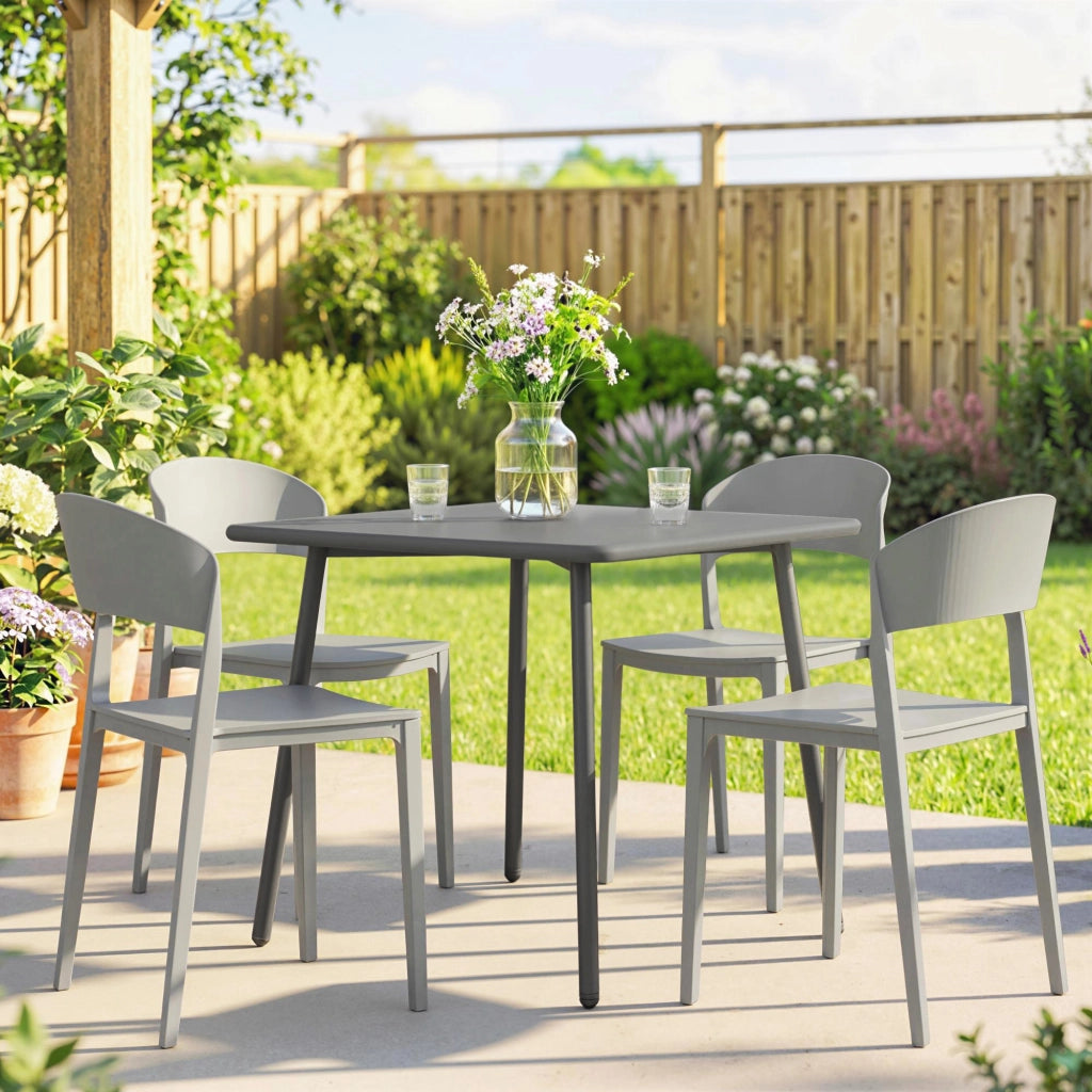 Set 4 Sedie Giardino Impilabili ¨C Zephmum ¨C Struttura in Polipropilene