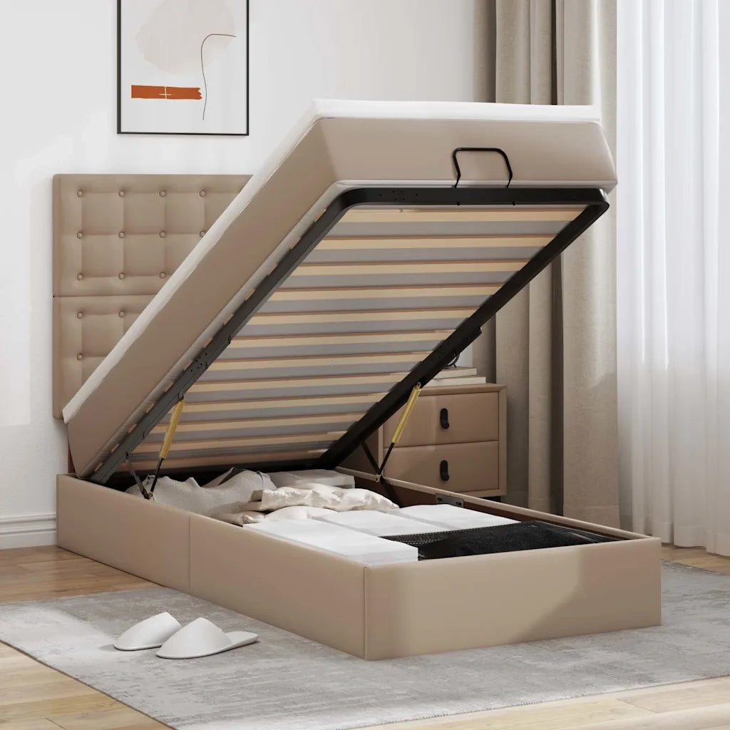 Struttura Letto Pouf con Materasso 80x200 cm Similpelle 3313824