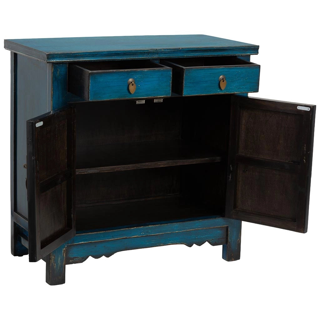 Mobile da ingresso in legno blu 88x40x87h cm
