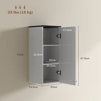 Pensile da Bagno Armadietto a 1 Anta con Ripiani 30x32x73 cm Bianco