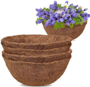 Pacco da 4 pezzi di fibre di cocco rotonde 16 pollici (40 cm), materiale di fibre di cocco naturale per contenitori per piante, vasi per finestre e vasi per giardino (interni ed esterni)