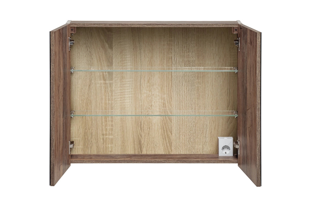 Mobile con specchio 80 cm 2 ante Santa Fe Taupe 80 x 65 x 17 cm