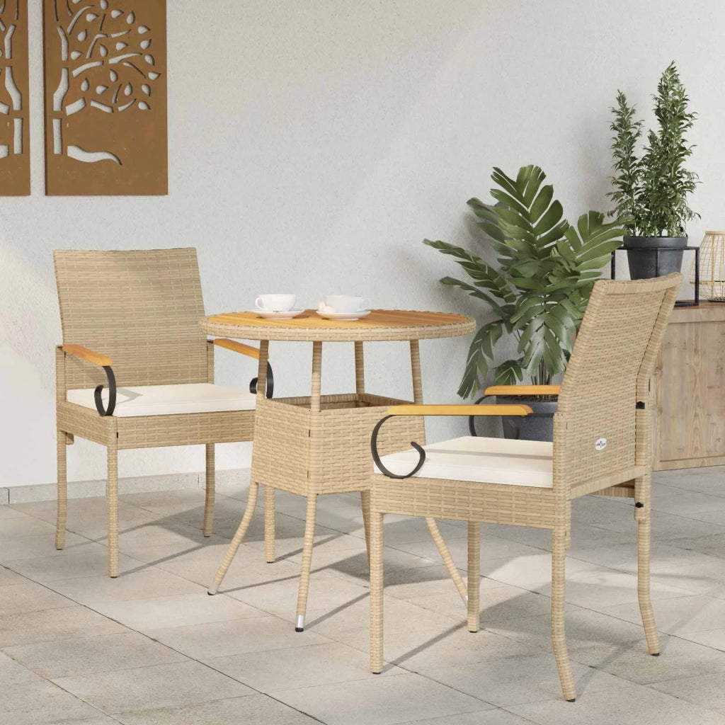 Sedie da giardino con cuscino 2 pz | Sedie da Esterno Beige e Bianco Crema