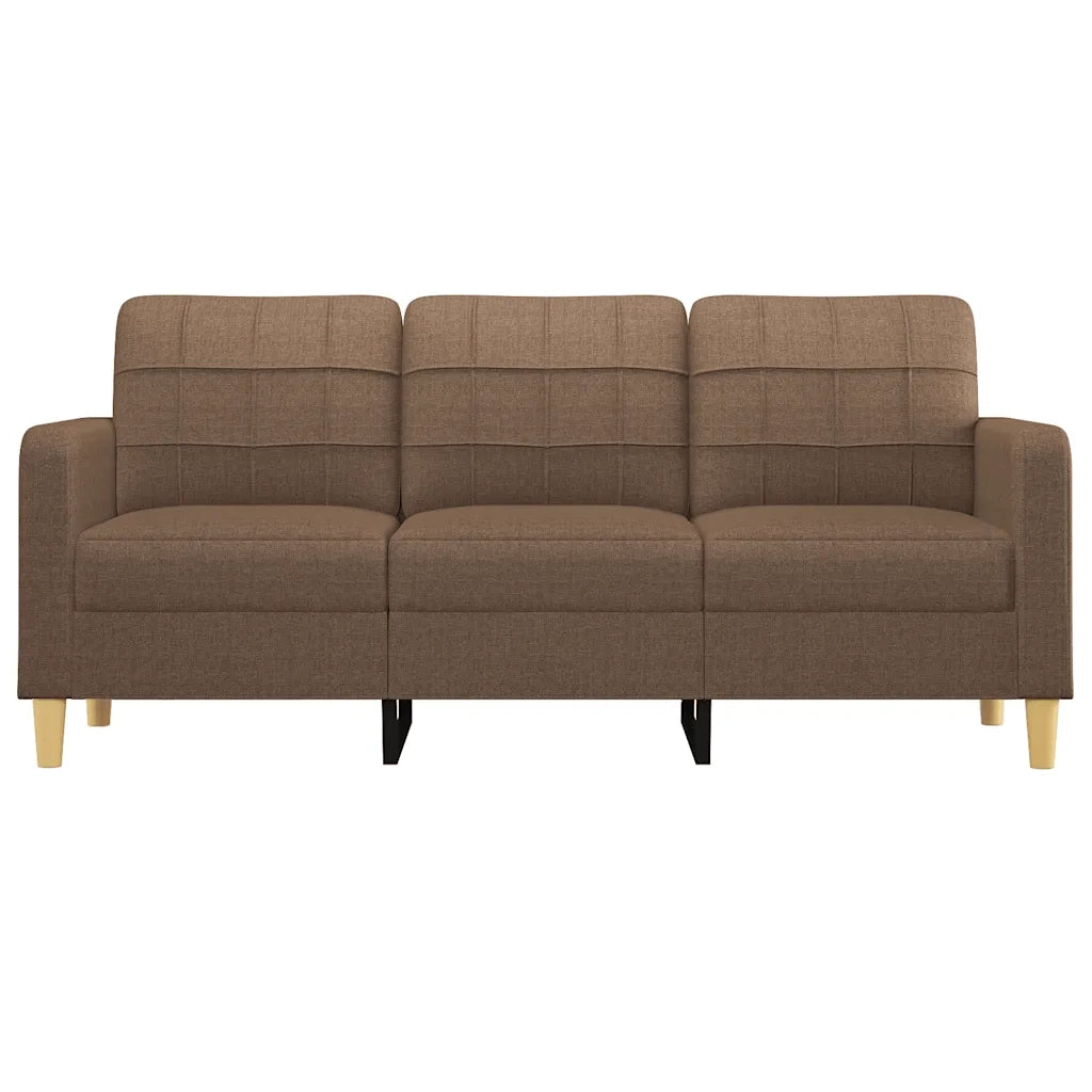 Divano a 3 Posti Marrone 180 cm in Tessuto 359102