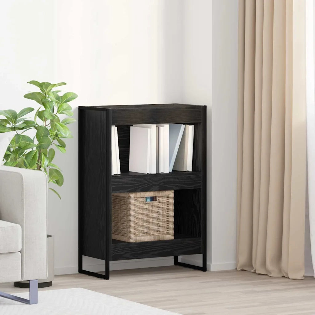 Armadio per Libri Rovere Nero 60 x 30 x 86,5 cm