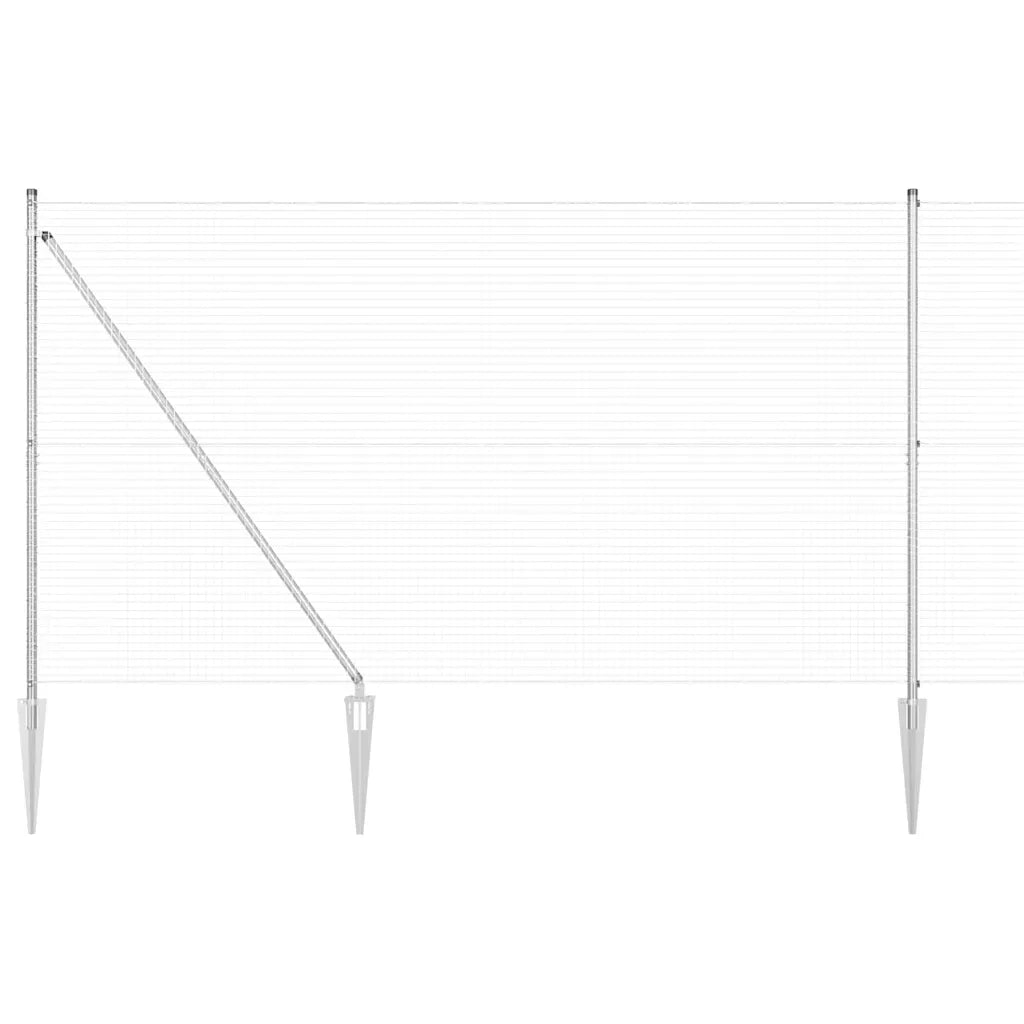 Palo della recinzione Argento 10 x 1,5 m (rete 25 x 25 mm)