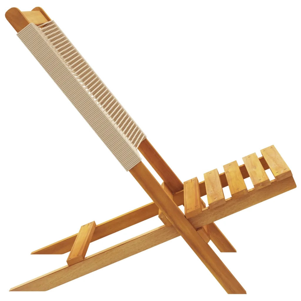 Sedie Giardino 2 pz Beige Legno Massello Acacia e Polipropilene 367689