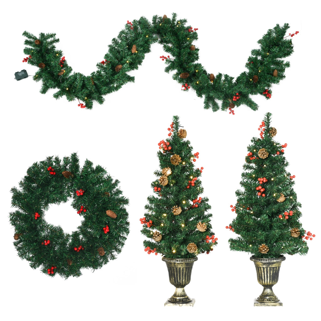 Decorazioni Natalizie Set 4 Pezzi ¨C zephmum ¨C Alberelli Ghirlanda Corona