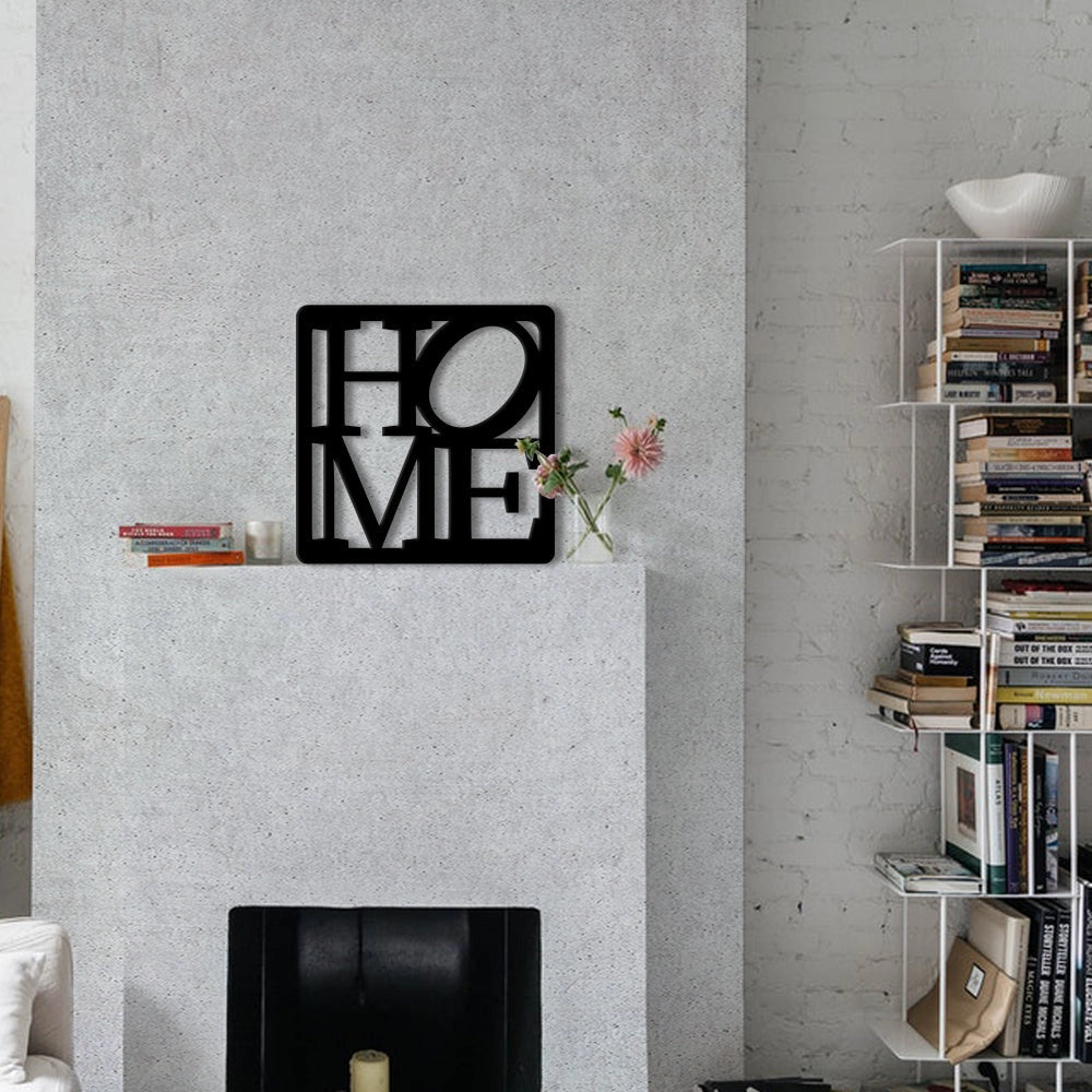 HOME - Quadro moderno in pvc solido 48 x 48cm Colore: nero