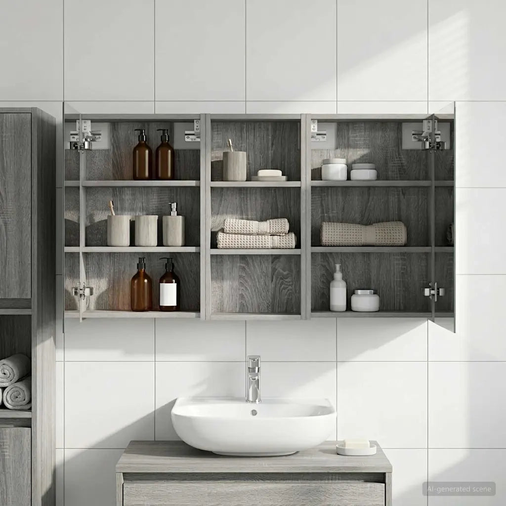 Set di Armadi da Bagno con porta 3 pcs 110 x 10,5 x 60,5 cm