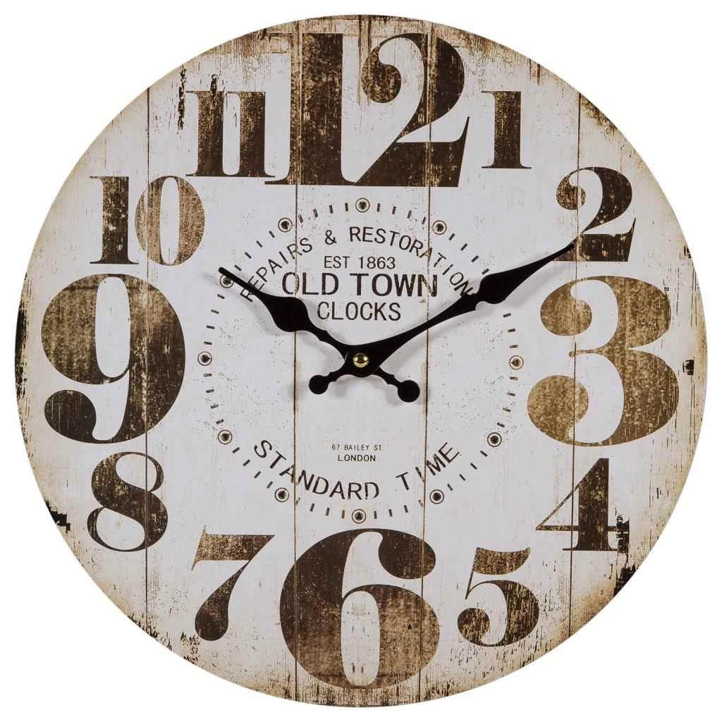 Orologio da parete in legno bianco d34x2h