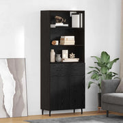Credenza con cassetto Rovere Nero 69,5 x 34 x 180 cm 3416120