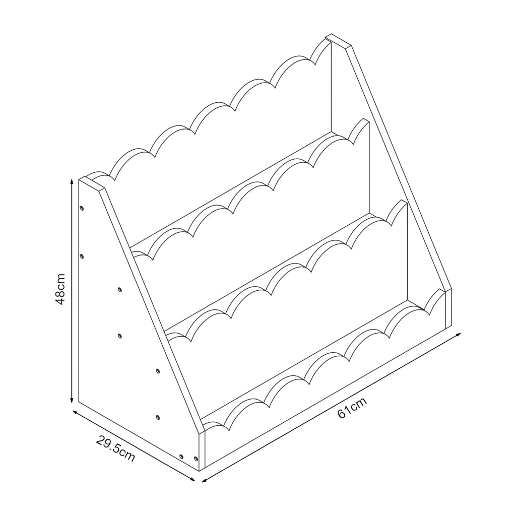 Scaffale dal design senza tempo per soggiorno camera da letto mobiletto per bambini 48 x 61 x 30 cm rosa e bianco 03_0011307