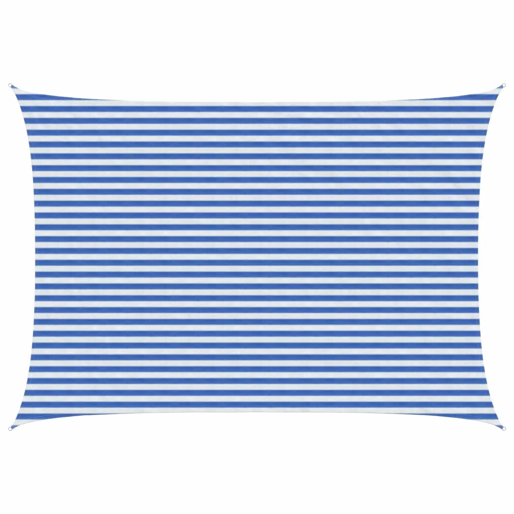 Telo Ombra-Vela Ombreggiante-Parasole a Vela Blu e Bianco 3 x 6 m HDPE