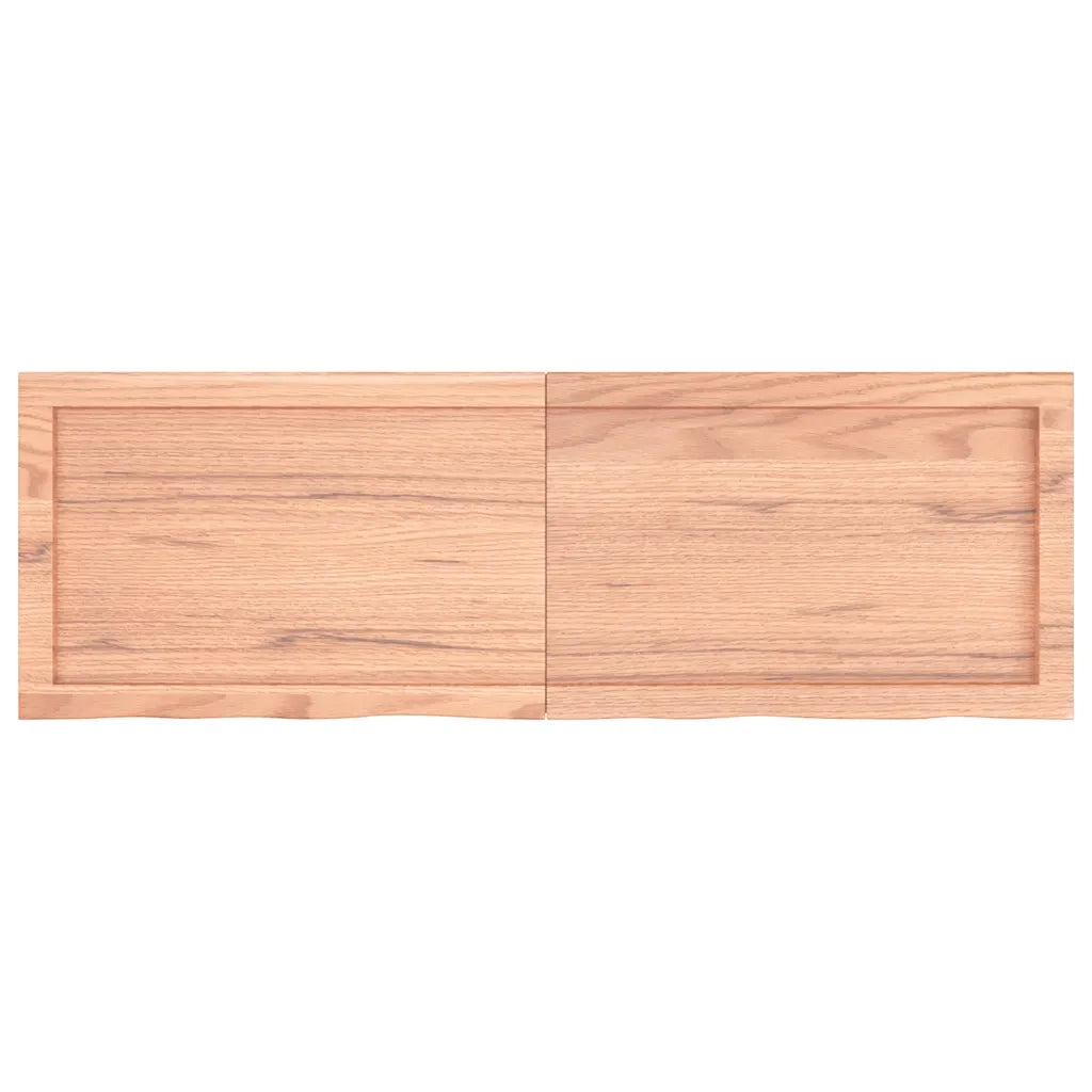 Piano Tavolo Marrone 120x40x(2-4) cm Rovere Massello Trattato 3156371