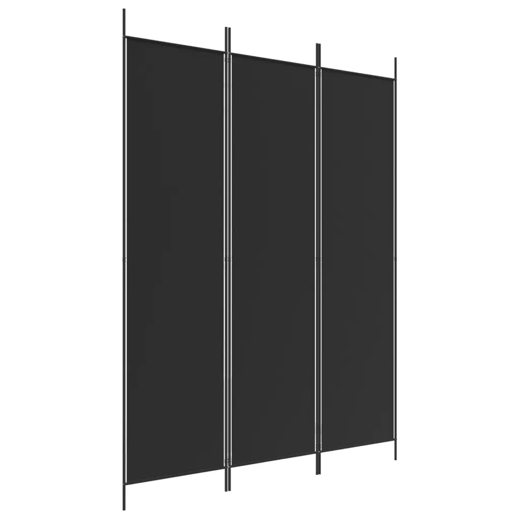 Divisorio a 3 Pannelli Nero 150x200 cm in Tessuto 350181