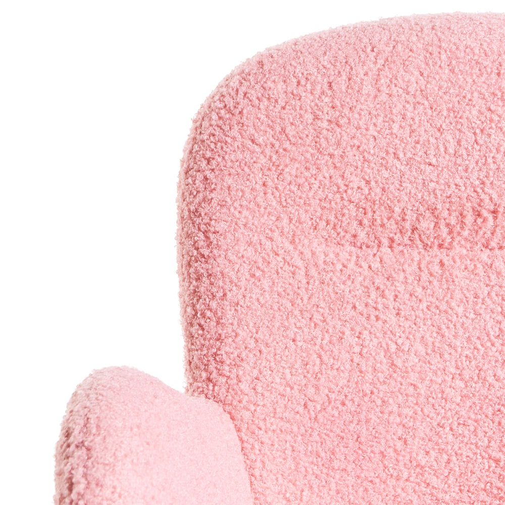 Sedia da ufficio girevole con altezza regolabile in tessuto boucle rosa stile moderno retrò ufficio di casa