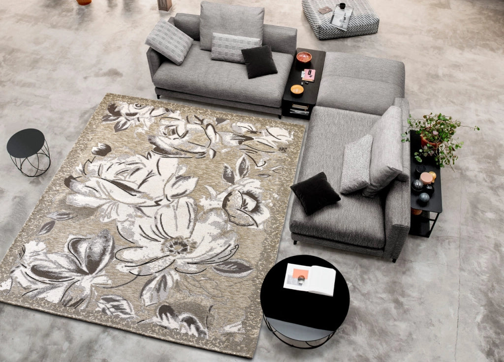 Tappeto Arredo Salotto Antiscivolo Scendiletto Camera Dis. Aster By Suardi - 65x110(Set 2) - Fango