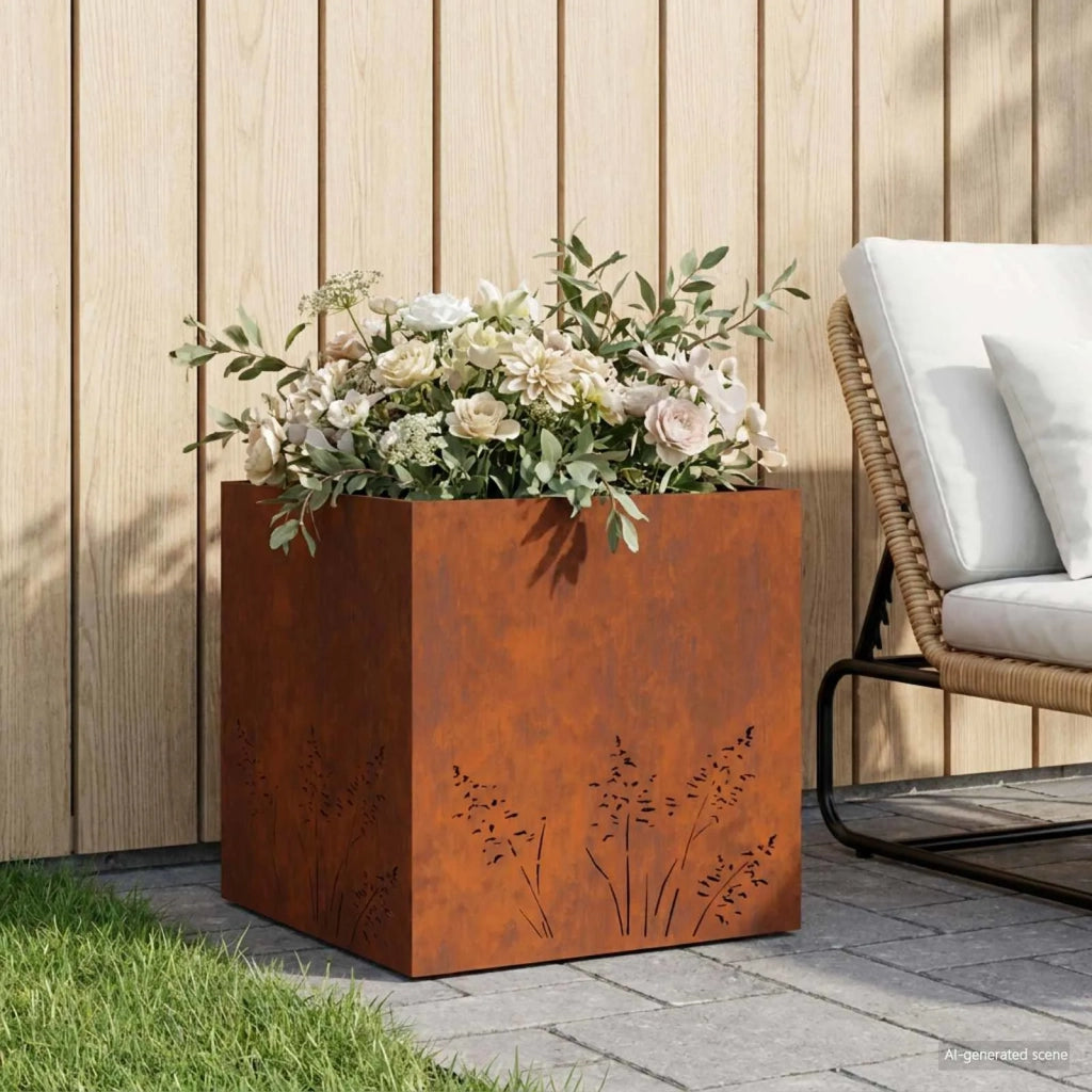 Vaso da giardino Ruggine 50 x 50 x 49 cm Acciaio Corten 8005804