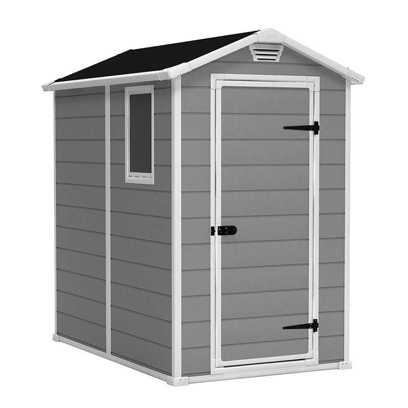 Keter 7802.280 Manor Casetta da Giardino in Resina con Pavimento e Finestra 130x192x198 cm colore Grigio