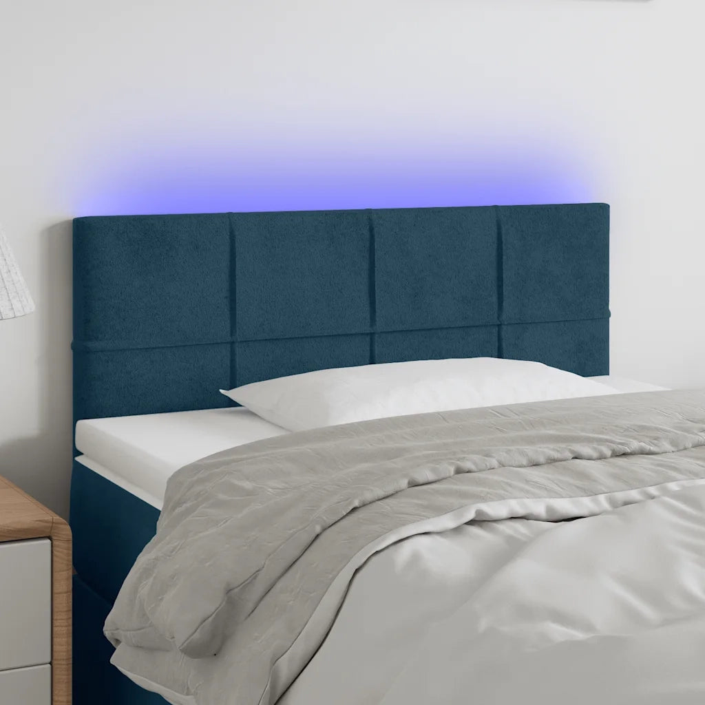 Testiera a LED Blu Scuro 100x5x78/88 cm in Velluto 3121658
