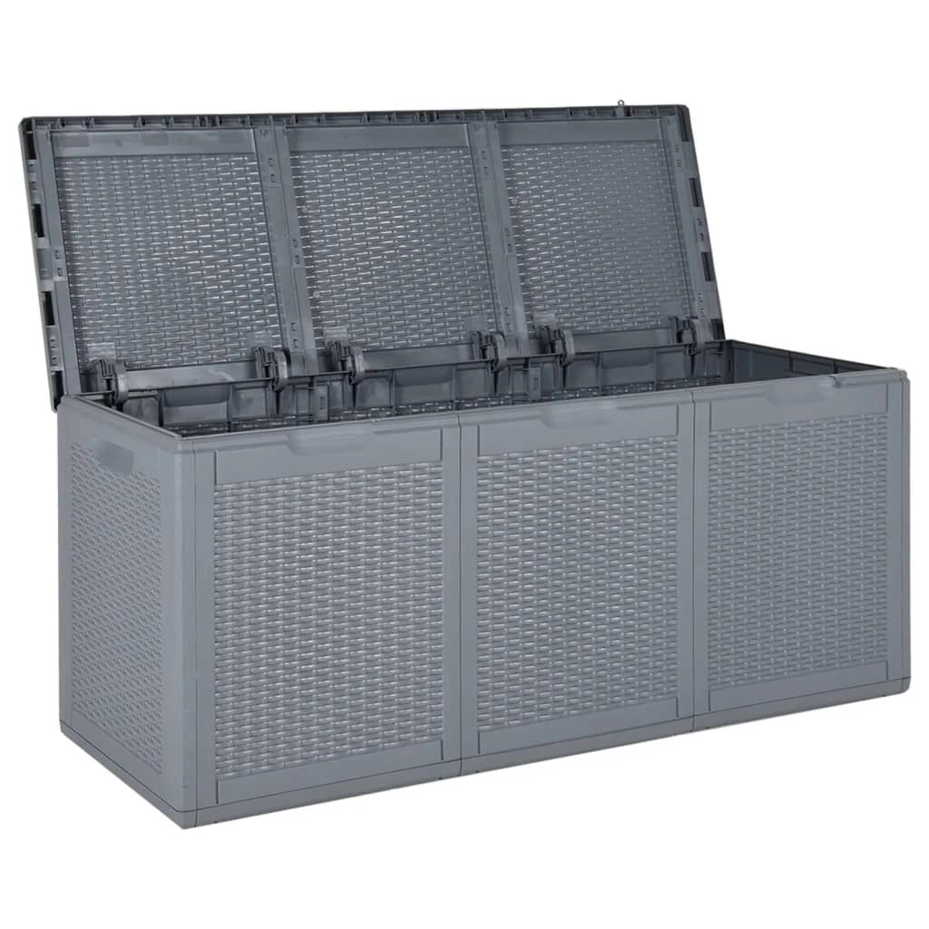 Baule da giardino rattan PP grigio 270 litri 02_0013091