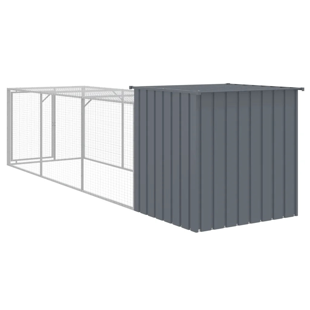 Pollaio con Area Corsa Antracite 110x405x110 cm Acciaio Zincato CFW5728833