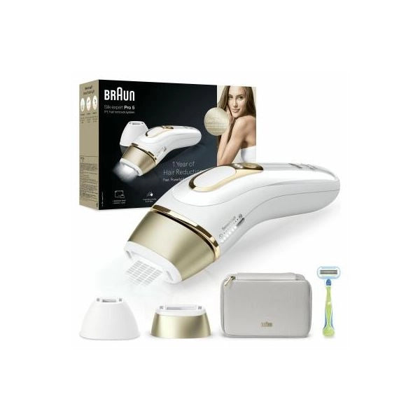 Braun epilatore luce pulsata silk·expert pro 5, epilazione a casa tua, con custodia, rasoio donna venus, 2 testine, pl5152 - 154003