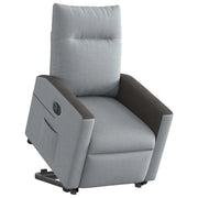 Divano Sedia-Poltrona Reclinante Alzapersona Elettrica Grigio Chiaro Tessuto 908196