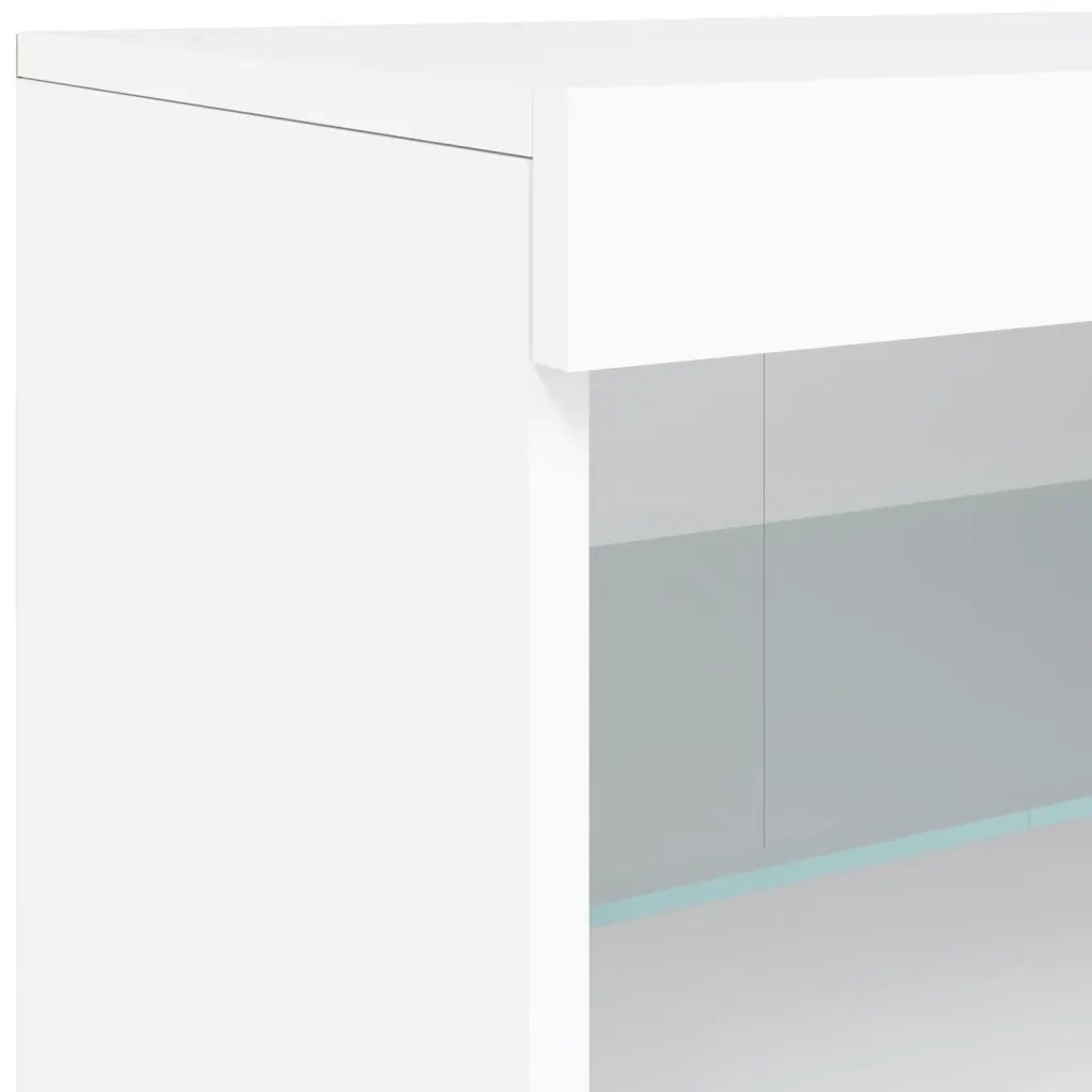 Credenza | Madia | Buffet da pranzo | Armadio da pranzo con Luci LED Bianca 60x37x67 cm