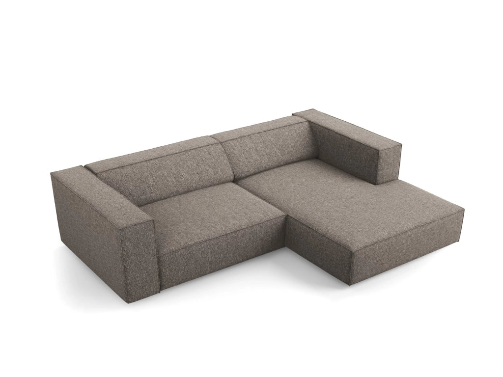 Cosmopolitan Design - Divano angolare destro "Arendal" 3 posti in ciniglia grigio 