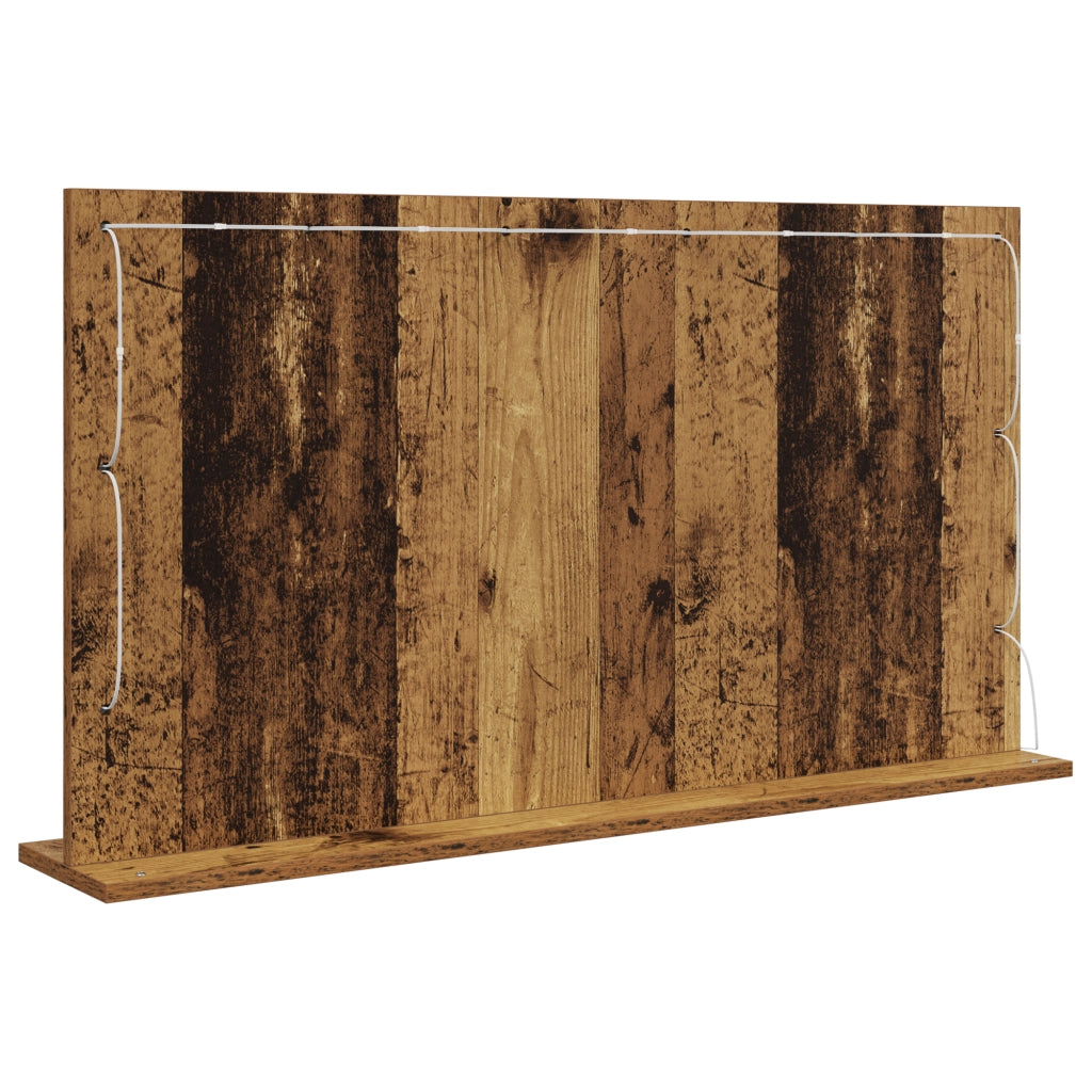 Specchio da Toeletta Legno Invecchiato Legno e Vetro