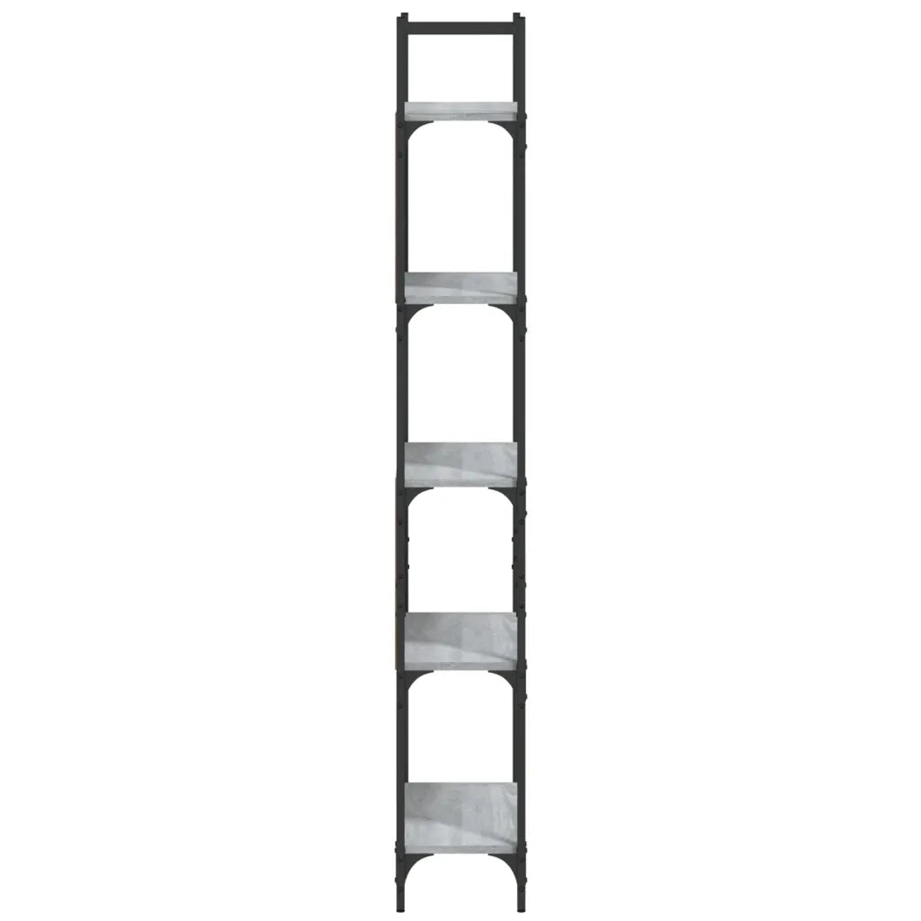 Libreria 5 Ripiani-Scaffale per Libri-Mobile di Stoccaggio Grigio Sonoma 60,5x24x166,5 Legno Multistrato