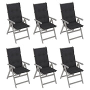 Sedie da Giardino Reclinabili 6 pz con Cuscini Massello Acacia cod mxl 52153
