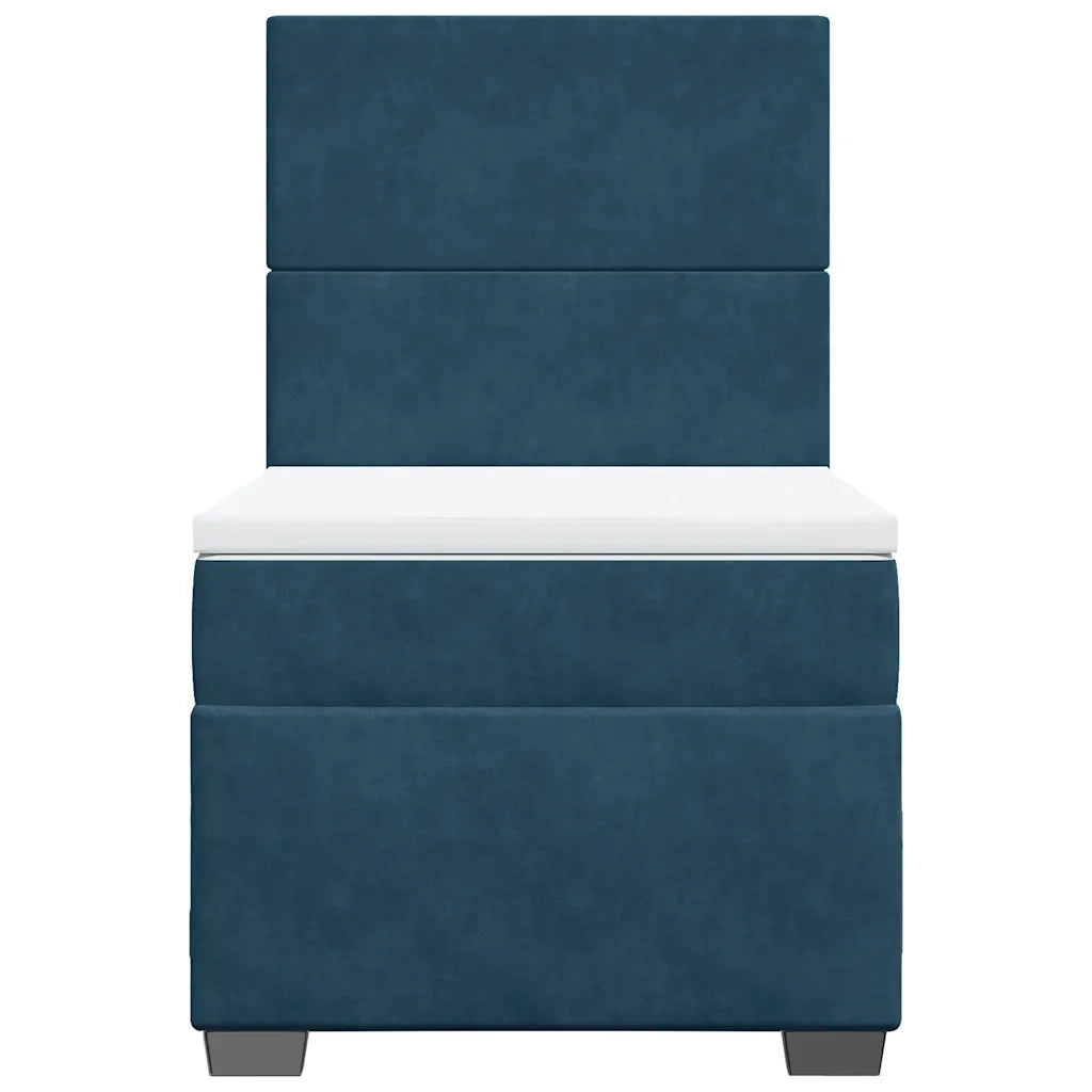 Giroletto a Molle con Materasso Blu 90x190 cm in Velluto
