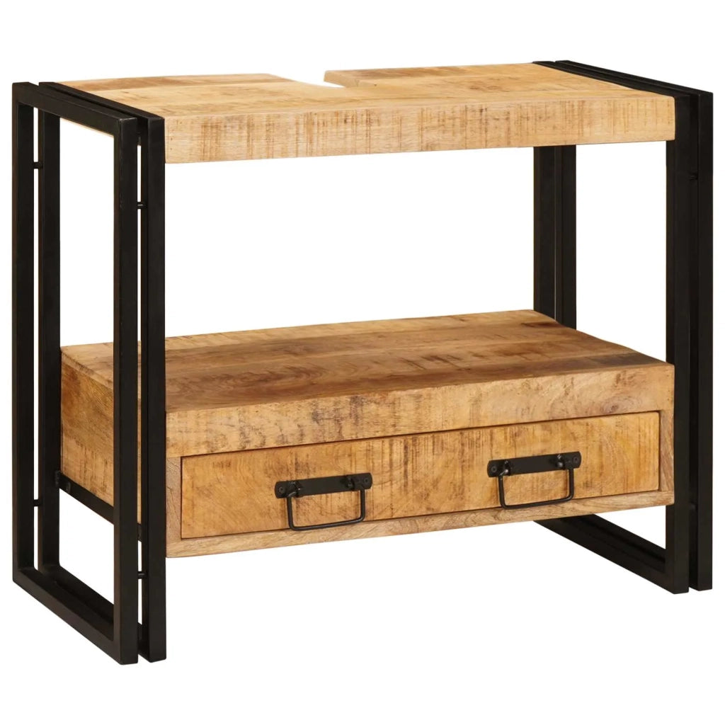 Armadio da Bagno | Mobile da Bagno con cassetto Marrone Legno di mango massello