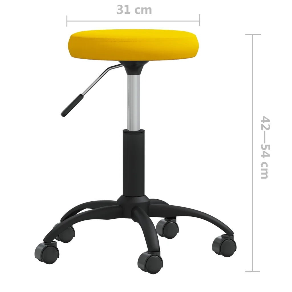 Sedia da Ufficio Girevole Giallo Senape in Velluto 333181