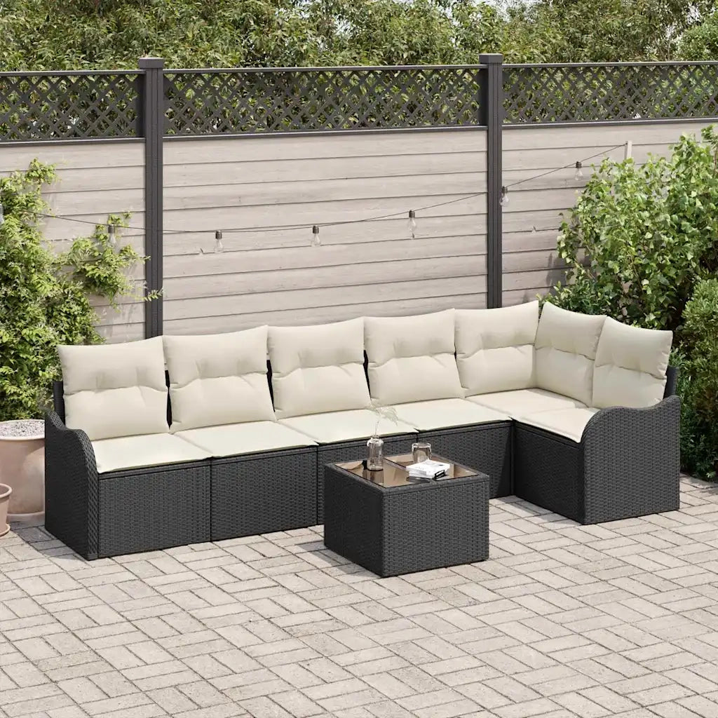 Set Divano da Giardino Nero polyrattan 3345727
