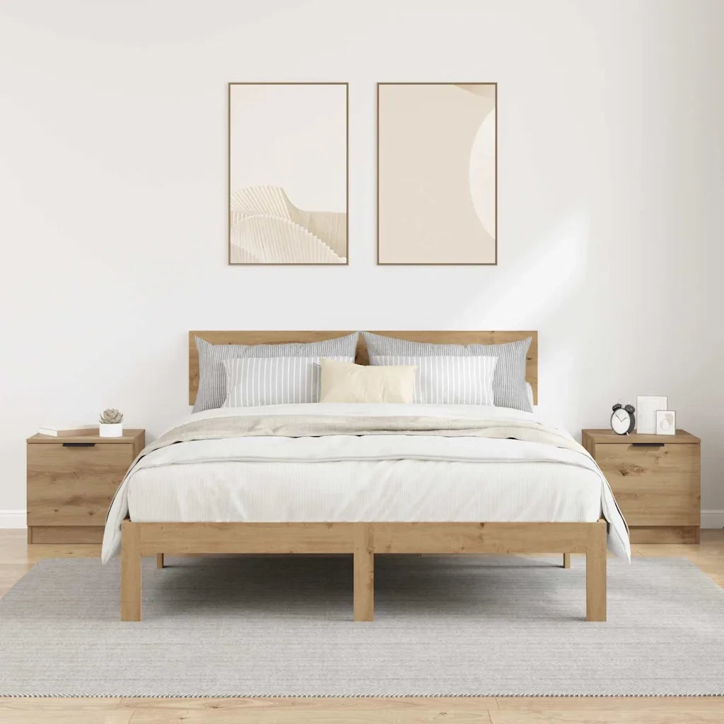 Armadietto per letto 2 pz Rovere artigianale 40 x 39 x 40cm CFW2476456