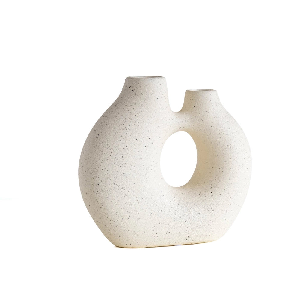 Vaso Decorativo Moderno da Interno in Ceramica – Collezione Design Elegante per Arredo Casa,Vasi Da Soggiorno, Tavolo o Salotto Soprammobile Di Design Zen - Bianco Natural