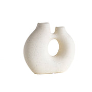 Vaso Decorativo Moderno da Interno in Ceramica – Collezione Design Elegante per Arredo Casa,Vasi Da Soggiorno, Tavolo o Salotto Soprammobile Di Design Zen - Bianco Natural
