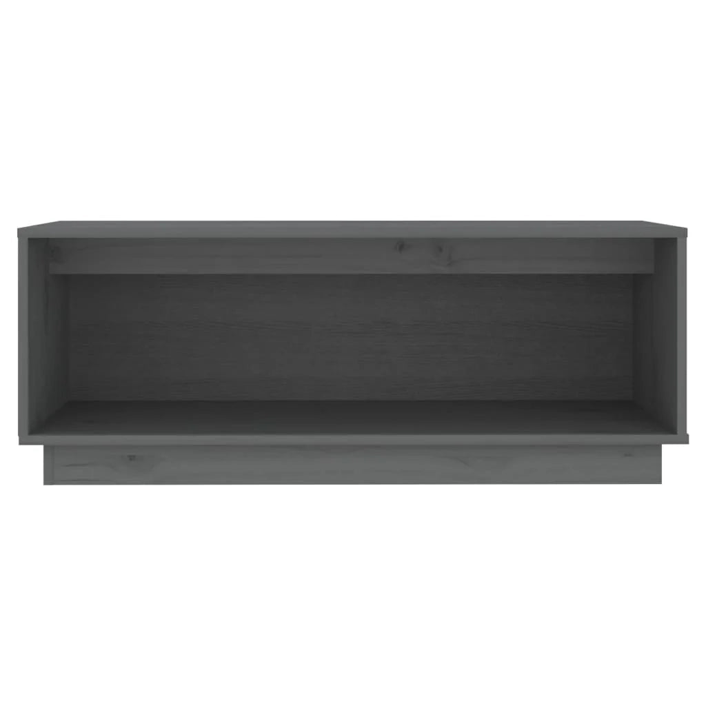 Mobile TV multimediale scaffale TV credenza TV sala da pranzo soggiorno camera da letto 90 x 35 x 35 cm legno di pino massiccio grigio 02_0026348