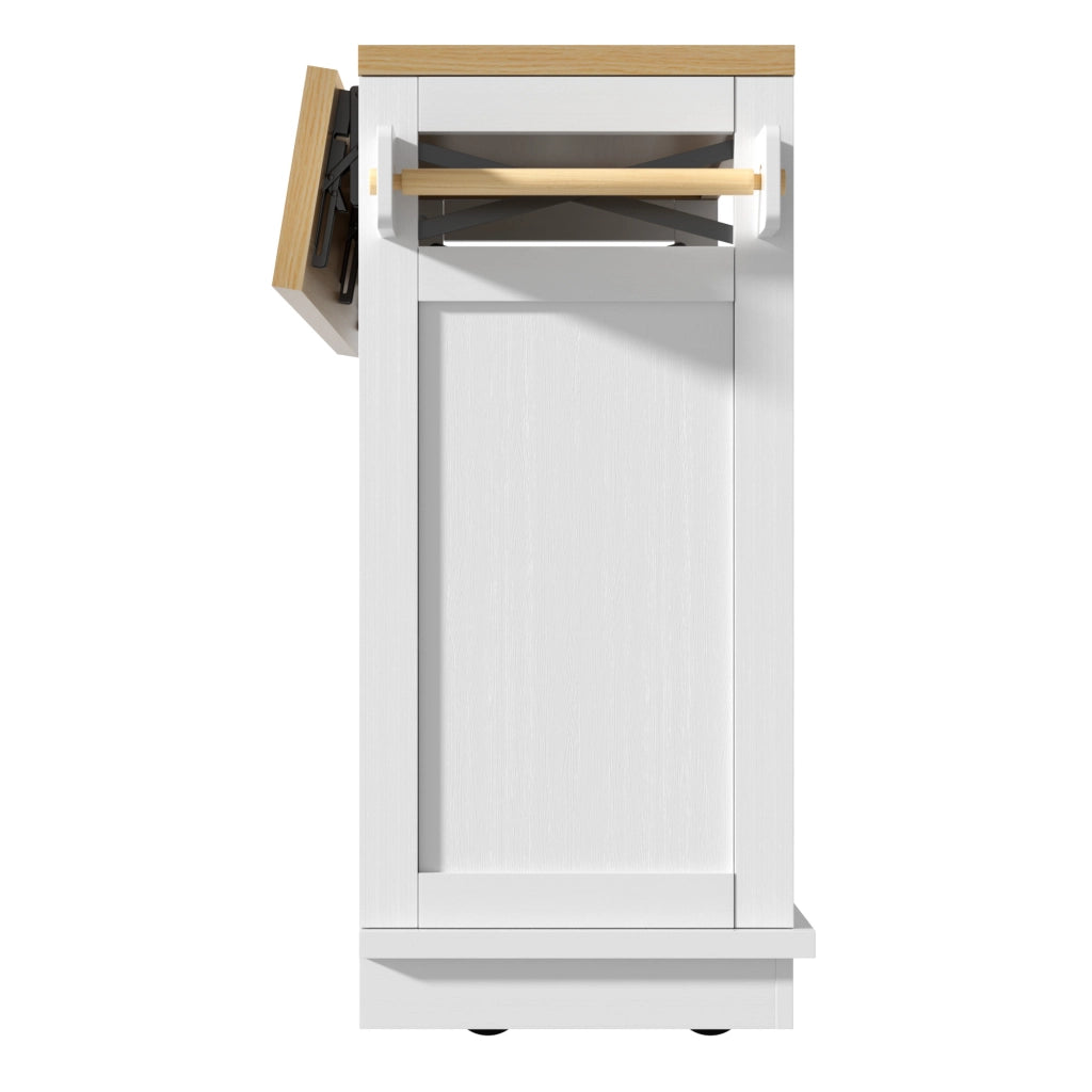 TAVOLO ISOLA CUCINA 118x43x98 cm Bianco MDF e Metallo